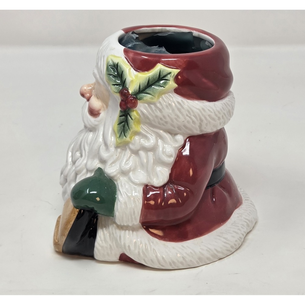 Fitz and Floyd Essentials Santa Claus Head Vase Candle Holder Vintage 1990s - Picture 4 of 9